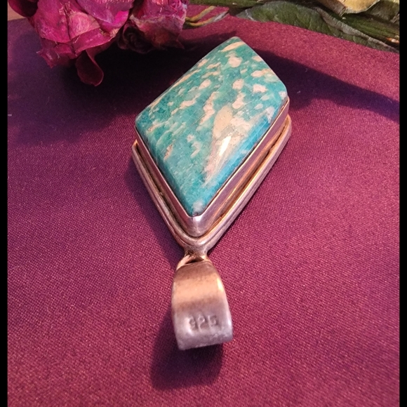 Sterling Silver Amazonite Pendant - Picture 2 of 5